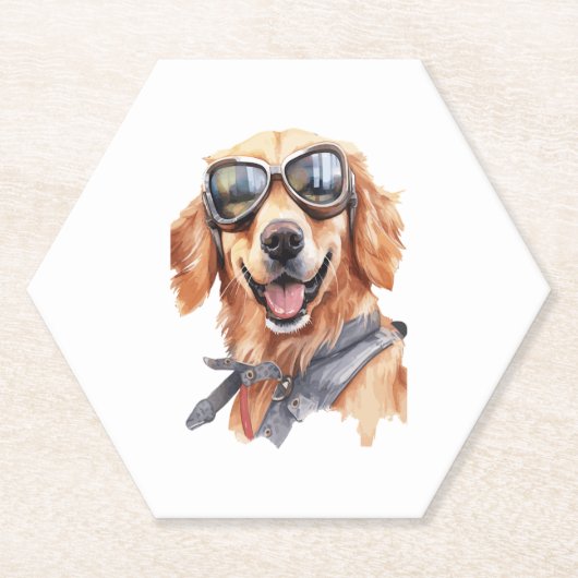 Goldener Retriever mit Sonnenbrille Untersetzer (Vorderseite)