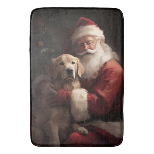 Goldener Retriever mit Weihnachten Badematte (Vorderseite Vertikal)