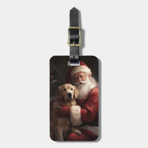 Goldener Retriever mit Weihnachten Gepäckanhänger