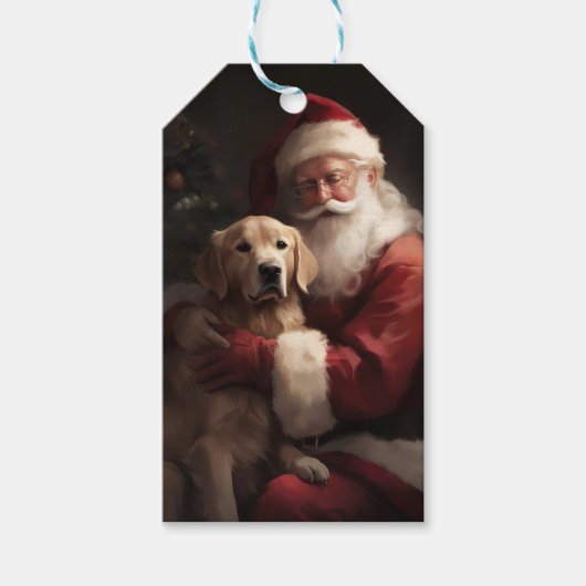 Goldener Retriever mit Weihnachten Geschenkanhänger (Vorderseite)