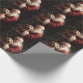 Goldener Retriever mit Weihnachten Geschenkpapier (Ecke)