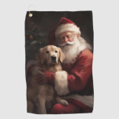 Goldener Retriever mit Weihnachten Golfhandtuch (Vorderseite)