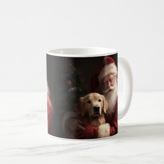 Goldener Retriever mit Weihnachten Kaffeetasse (VorderseiteRechts)