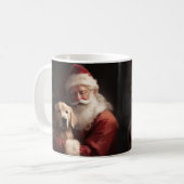 Goldener Retriever mit Weihnachten Kaffeetasse (Vorderseite Links)