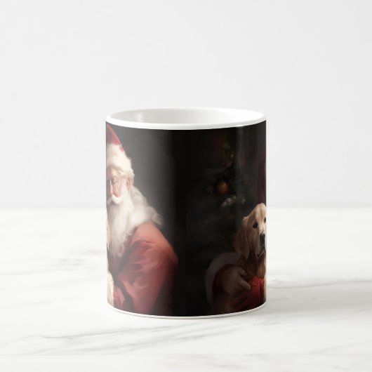Goldener Retriever mit Weihnachten Kaffeetasse (Mittel)