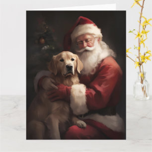 Goldener Retriever mit Weihnachten Karte
