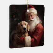 Goldener Retriever mit Weihnachten Keramikornament (Rechts)