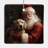 Goldener Retriever mit Weihnachten Keramikornament (Rückseite)