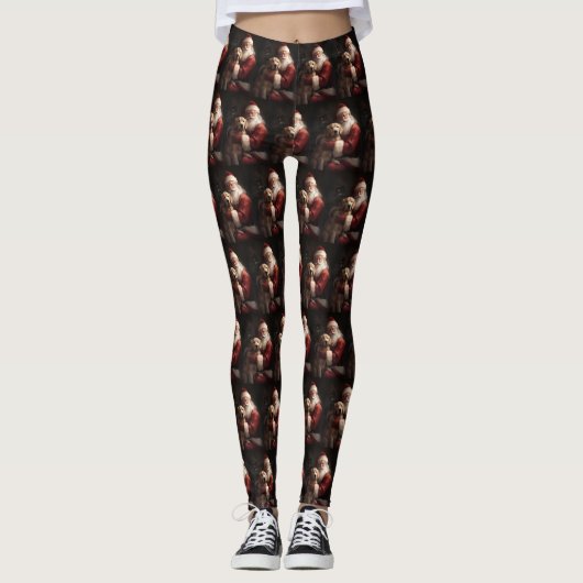 Goldener Retriever mit Weihnachten Leggings (Vorderseite)