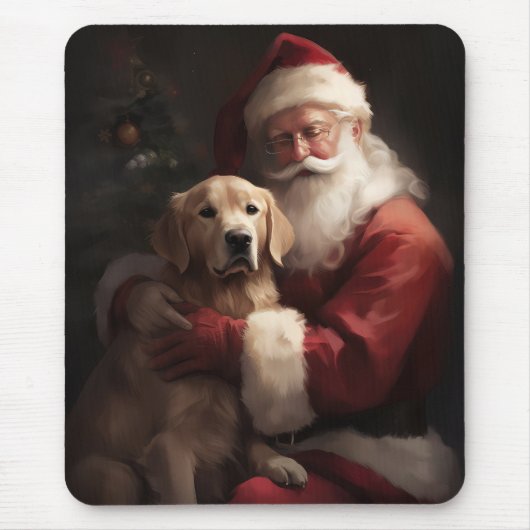 Goldener Retriever mit Weihnachten Mousepad (Vorne)