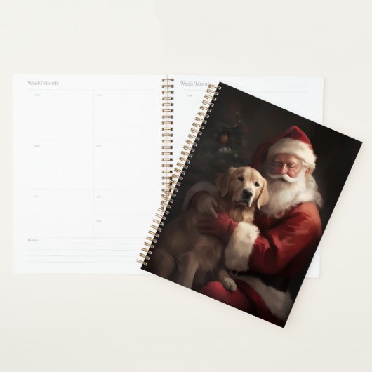 Goldener Retriever mit Weihnachten Planer (Anzeige)