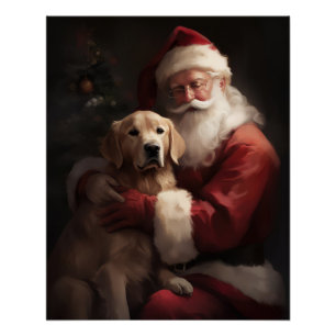 Goldener Retriever mit Weihnachten Poster