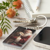 Goldener Retriever mit Weihnachten Schlüsselanhänger (Vorderseite rechts)