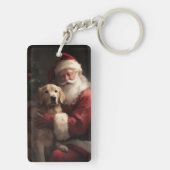 Goldener Retriever mit Weihnachten Schlüsselanhänger (Rückseite)