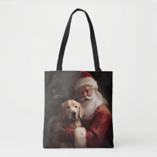 Goldener Retriever mit Weihnachten Tasche