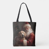 Goldener Retriever mit Weihnachten Tasche (Rückseite)