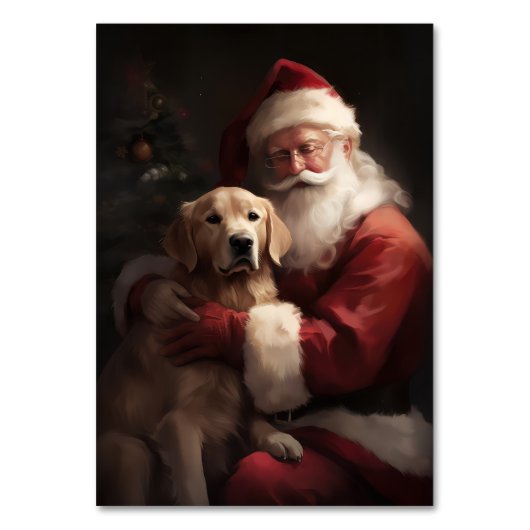 Goldener Retriever mit Weihnachten Tischnummer (Rückseite)