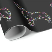 Goldener Retriever mit Weihnachts-Light Happy Xmas Geschenkpapier (Rolleneckpunkt)