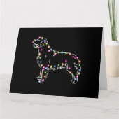 Goldener Retriever mit Weihnachts-Light Happy Xmas Karte (Vorderseite)