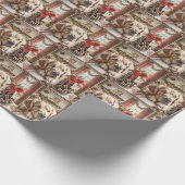 Goldener Retriever mit Weihnachtsknochen im Jar Geschenkpapier (Ecke)