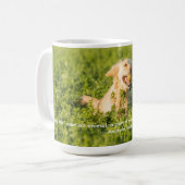 Goldener Retriever mit Zitat Kaffeetasse (Vorderseite Links)