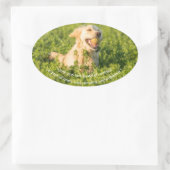 Goldener Retriever mit Zitat Ovaler Aufkleber (Tasche)
