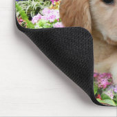 Goldener Retriever Mousepad Blumen-Garten (Ecke)