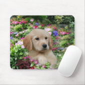 Goldener Retriever Mousepad Blumen-Garten (Mit Mouse)