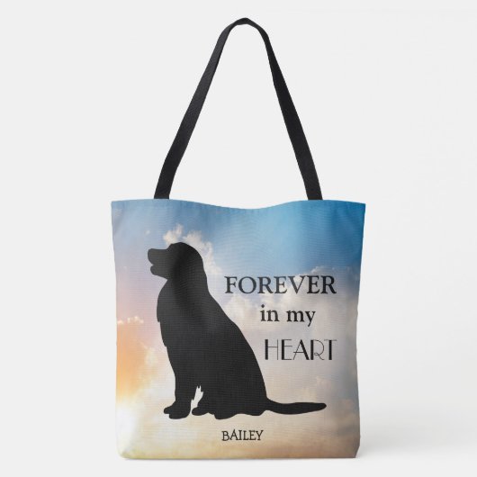 Goldener Retriever-Name-Denkmal-Silhouette Tasche (Rückseite)