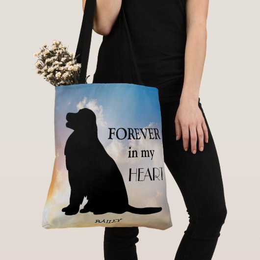 Goldener Retriever-Name-Denkmal-Silhouette Tasche (Von Nahem)