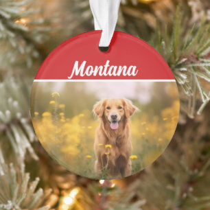 Goldener Retriever Name und Foto Weihnachten Ornament