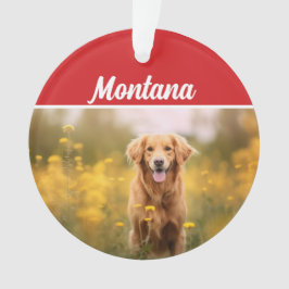 Goldener Retriever Name und Foto Weihnachten Ornament