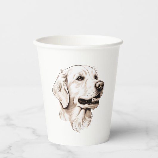 Goldener Retriever Pappbecher (Vorderseite)