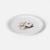 Goldener Retriever Pappteller (Schrägansicht)