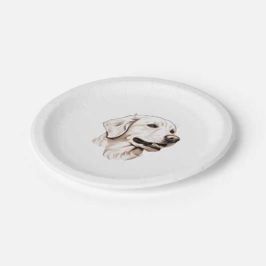 Goldener Retriever Pappteller (Schrägansicht)