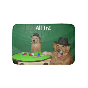 Goldener Retriever-Poker-Welpen Badematte