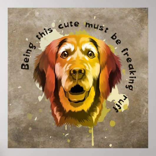 Goldener Retriever Pop Art Style Poster (Vorne)