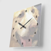 Goldener Retriever Quadratische Wanduhr (Winkel)