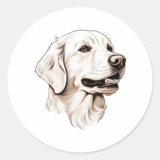 Goldener Retriever Runder Aufkleber (Vorderseite)
