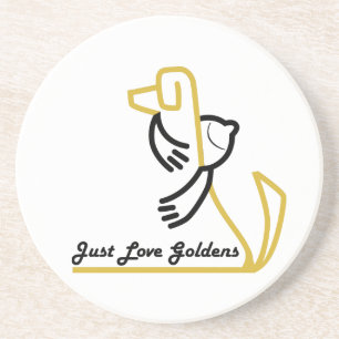 Goldener Retriever-Sandstein-Untersetzer, Liebe Untersetzer
