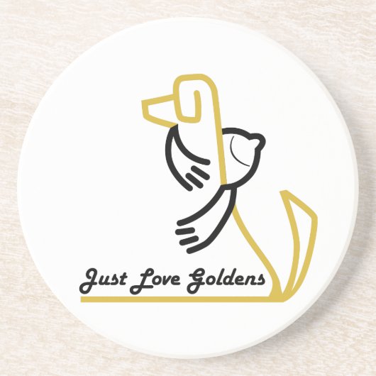 Goldener Retriever-Sandstein-Untersetzer, Liebe Untersetzer (Vorne)