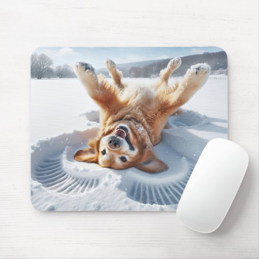 Goldener Retriever Schneegel machen Mousepad (Mit Mouse)