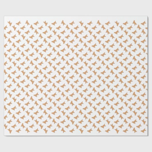 Goldener Retriever-Silhouette Geschenkpapier (Flach)