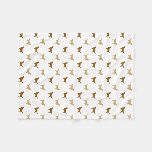 Goldener Retriever-Silhouette-Muster Fleecedecke (Vorderseite (Horizontal))