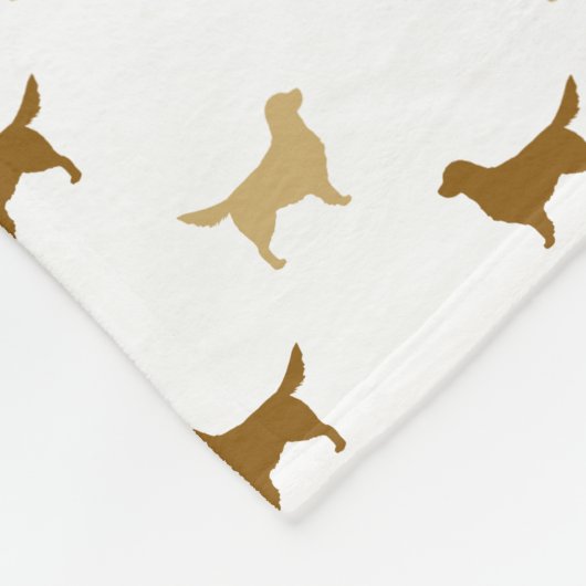 Goldener Retriever-Silhouette-Muster Fleecedecke (Ecke)