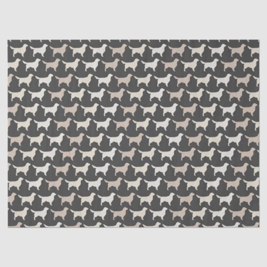Goldener Retriever-Silhouette-Muster Seidenpapier (Vorderseite)