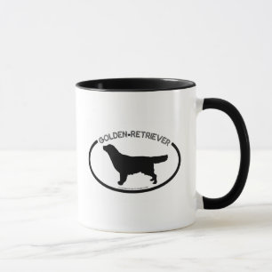Goldener Retriever-Silhouette-Schwarz-Tasse Tasse