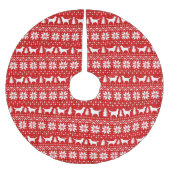 Goldener Retriever-Silhouette-Weihnachtsmuster Polyester Weihnachtsbaumdecke (Vorderseite)