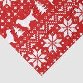 Goldener Retriever-Silhouette-Weihnachtsmuster Seidenpapier (Detail)