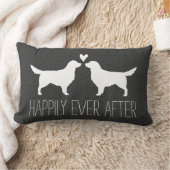 Goldener Retriever-Silhouetten mit Herzen und Text Lendenkissen (Decke)